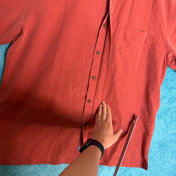 Vintage Quiksilver Mens L Short sleeve Shirt Terracotta Y2K  Beachwear - Picture 4 of 15